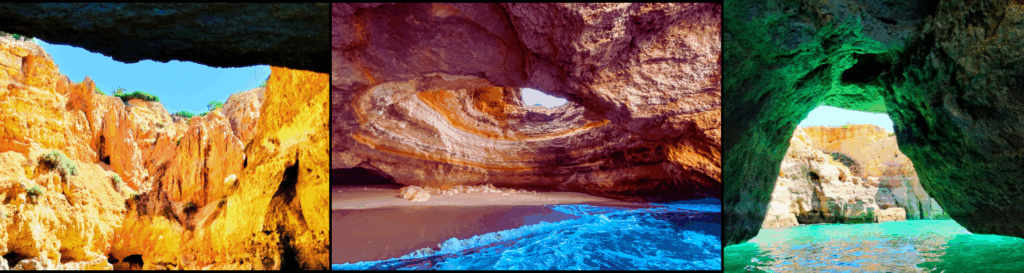 images of caves at the sea of algarve